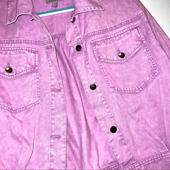 ✨SALE✨ ASOS Petite Oversized Pink Acid Washed Jacket - Picture 4 of 9